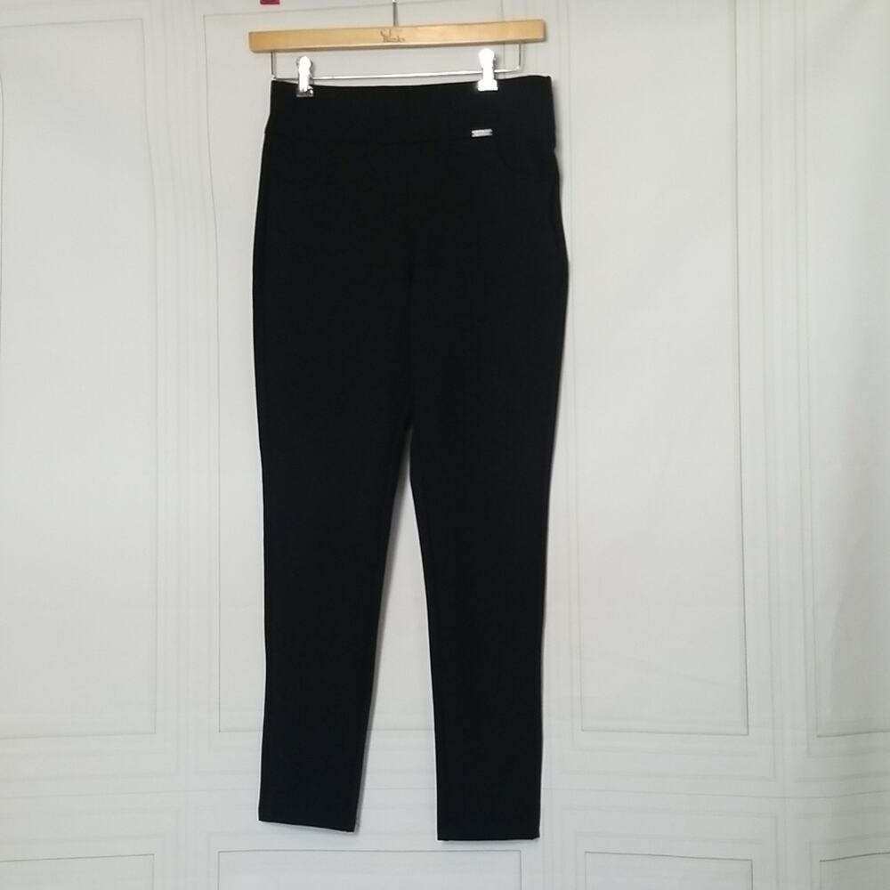Neezeelee SZ XL Dress Pants NEW Black Pull On Comfort Stretch Slim Fit Leg